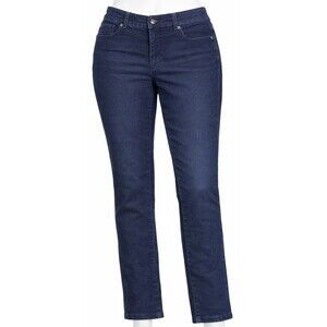 SO Slimming by Chico’s Dark Wash Denim Straight Leg Jeans 0.5 (US 6) Stretch